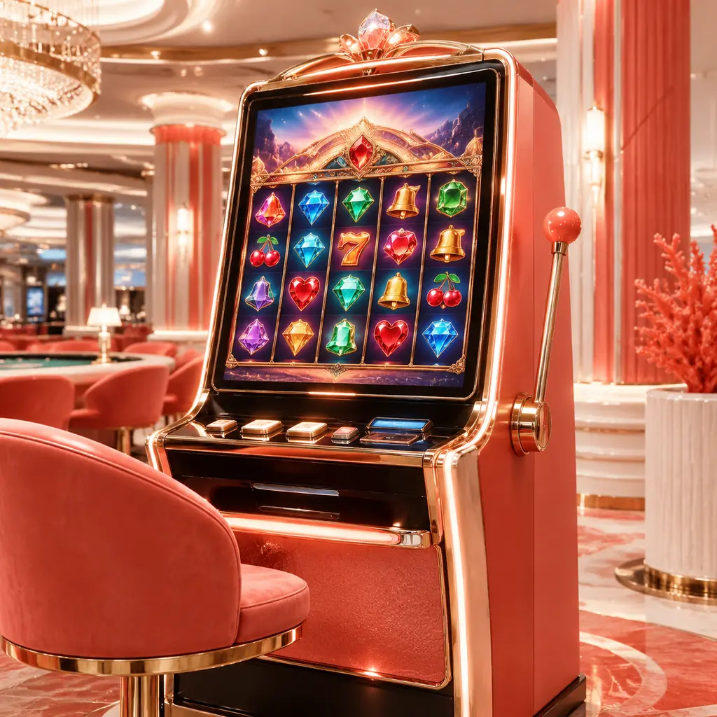 Mesin slot video bertema permata di ruang kasino