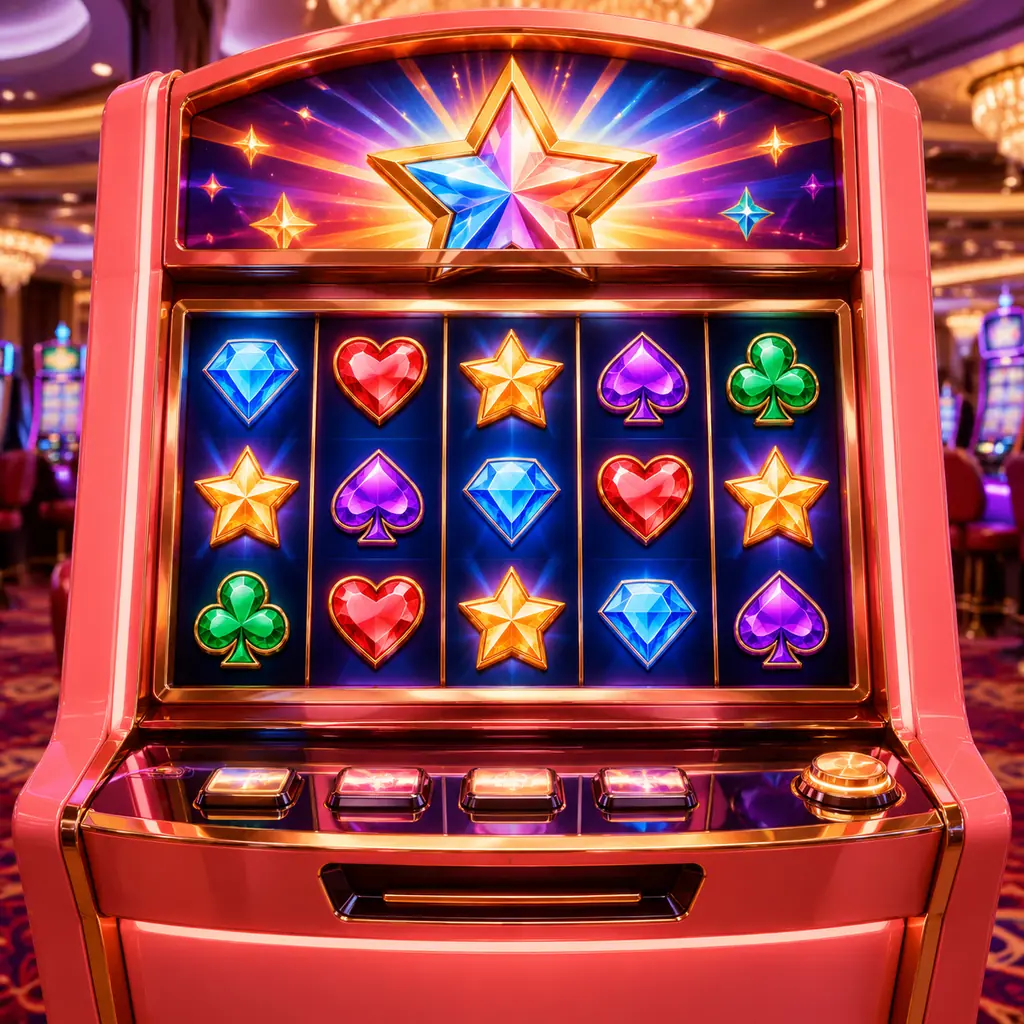 Kabinet slot dengan permata dan simbol bintang